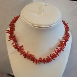 Vintage Red Branch Coral Chocker Necklace